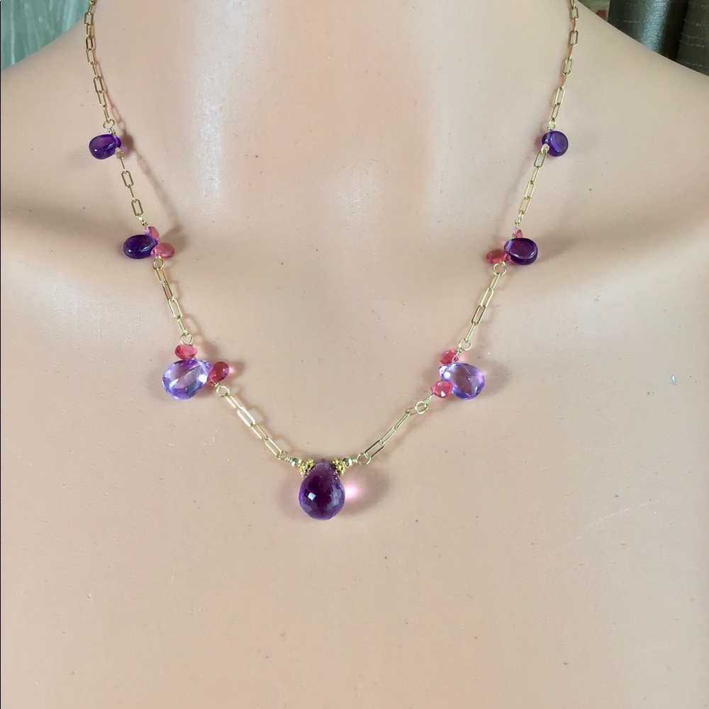 Amethyst and pink tourmaline rosary